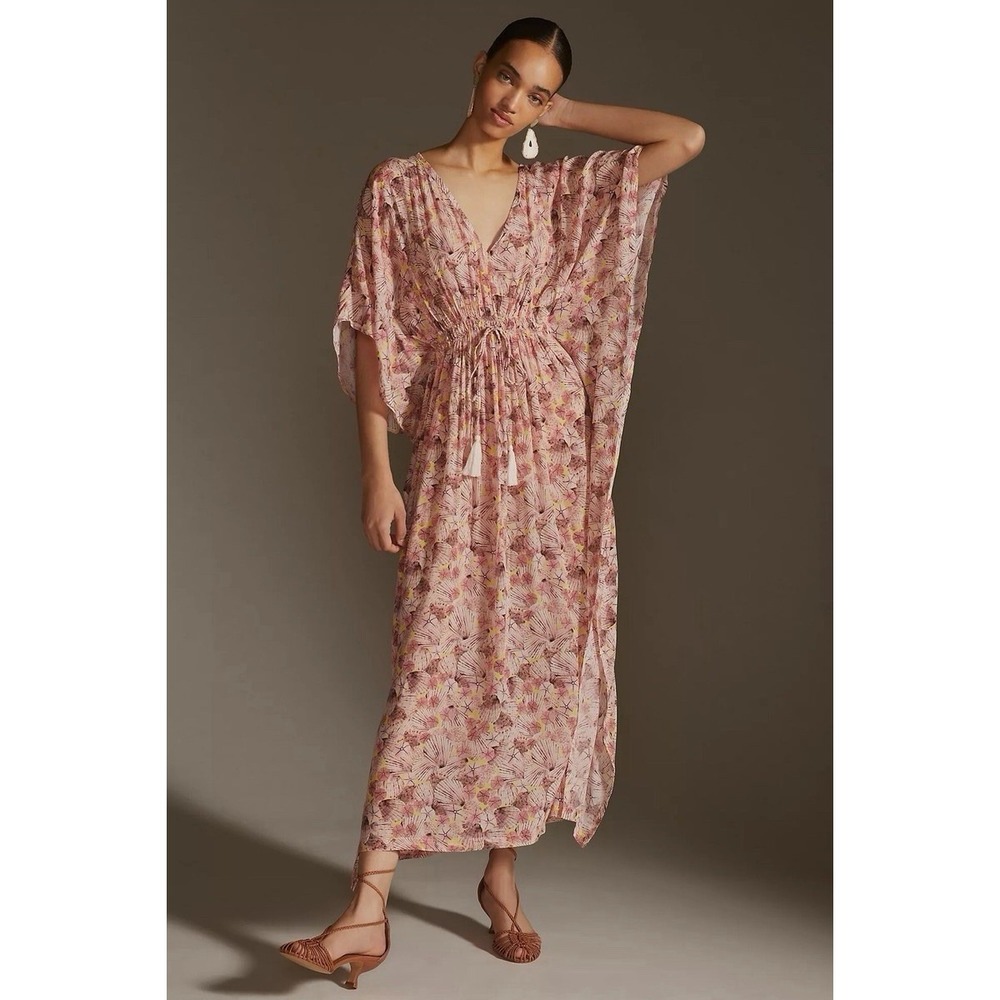 Anthropologie x Rujuta Sheth Kaftan Dress One Size Multicolor Floral